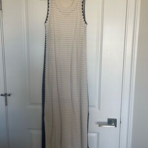 Universal Thread Crochet Maxi Dress in Cream and Black